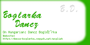 boglarka dancz business card